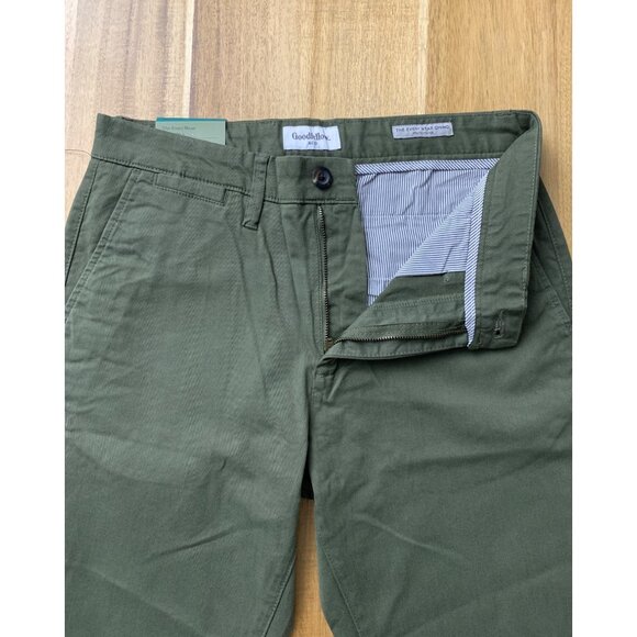 Goodfellow & Co Mens Green Athletic Chino Pants Stretch Slim Tapered Leg 29X30 - Picture 10 of 14